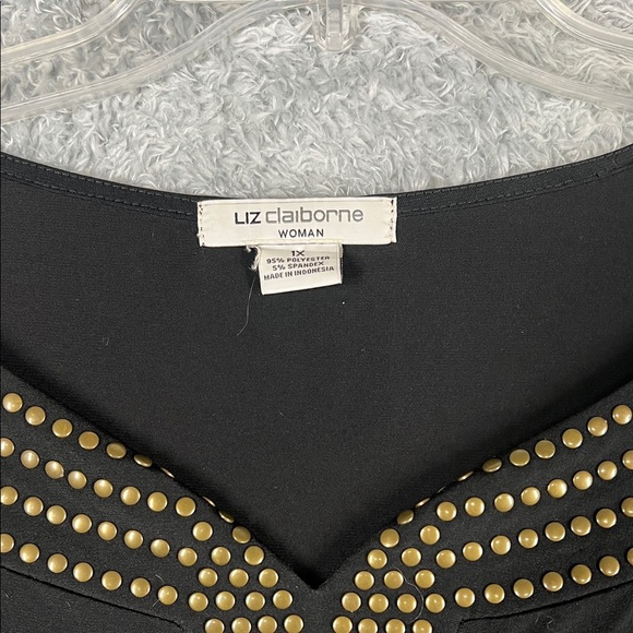 Liz Claiborne Black Mini Dress with Gold Detailing - Picture 4 of 10